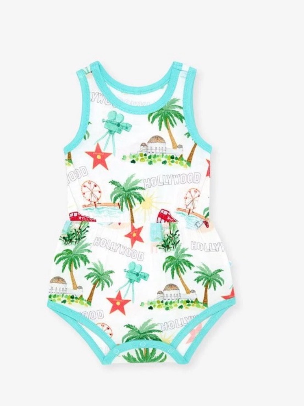 Posh Peanut White Hollywood Palm Print